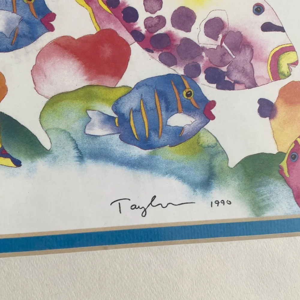TRACY TAYLOR ARTIST FISH & CHIPS AUTHENTIC 1990 ART PRINT 14 X 11 in SEALED